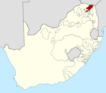 Location of Venda (red) within South Africa (yellow).