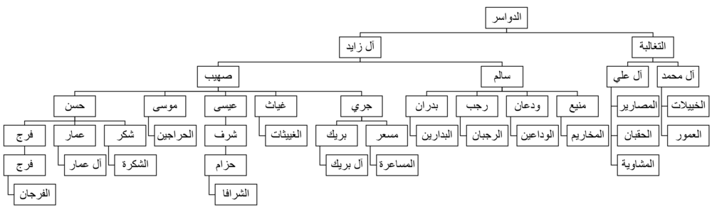 شجرة قبيلة الدواسر