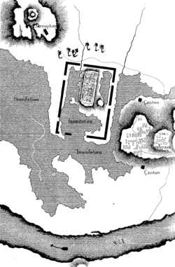 خريطة آثار سايس التي رسمها جان فرانسوا شامبليون خلال رحلته الاستكشافية في 1828.