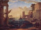 كلود لورين، The Embarkation of the Queen of Sheba, 1648, 149 × 194 سم، المعرض الوطني للفنون، لندن