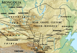 Relief map of Mongolia and surrounds