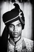 Groom in traditional dress of Bangladesh in wedding ceremony.