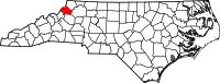 Map of North Carolina highlighting واتوغا