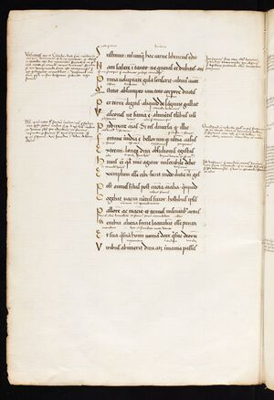 Bern, Burgerbibliothek, Cod. C 219, f. 3 7v – A) Cicero Topica, B) Annaeus Florus Epitome Bellorum Romanorum, Livius Periochae, C) Juvenal Saturae, cum glossis, D) Augustinus (Pseudo-) Categoriae = Pa.jpg