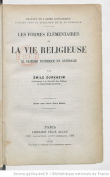 Les formes élémentaires de la vie religieuse Durkheim Émile bpt6k14149475.jpg