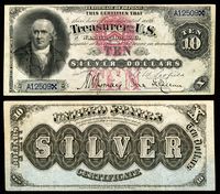 $10 Silver Certificate, Series 1878, Fr.285a, depicting Robert Morris