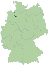 Map of Germany, location of ولاية بريمن highlighted