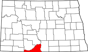 Map of North Dakota highlighting Sioux County