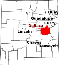 Map of New Mexico highlighting دي باكا