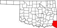 Map of Oklahoma highlighting ماكورتاين