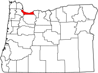 Map of Oregon highlighting مولتنوماه