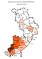 Distribution of Bulgarians in Odessa Oblast, Ukraine according to the 2001 census