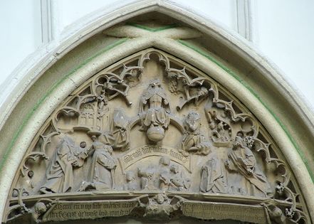 16th-century iconoclasm in the Protestant Reformation. Relief statues in St. Stevenskerk in Nijmegen, the Netherlands, were attacked and defaced by Calvinists in the Beeldenstorm.[13][14]