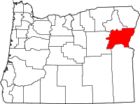 Map of Oregon highlighting باكير
