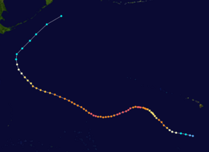 Path of a tropical cyclone