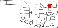 Map of Oklahoma highlighting روجرز