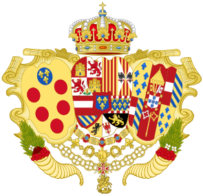 Coat of Arms of Infante Charles of Spain as Duke of Parma, Piacenza and Guastalla.svg