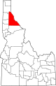 State map highlighting Shoshone County