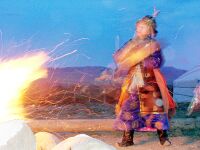 Shaman dancing near Kyzyl