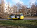 Cherkasy-made "Bohdan" bus in the street