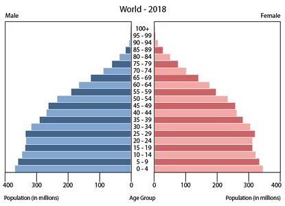 Population pyramid of the world in 2018