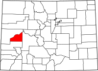 Map of Colorado highlighting دلتا