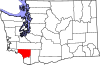 State map highlighting Cowlitz County