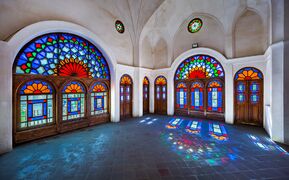 A view of interior room of the Tabātabāei House.