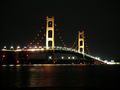 The Mackinac Bridge at night.