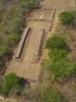 Classic -shape ball court in Cihuatan site, El Salvador