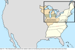 Map of the change to the United States in central North America on April 19, 1785