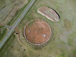 Circular burial mounds from above