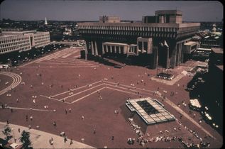 Overview, 1973, with distant view of Old North and I-93 (at left), and Faneuil Hall (at right)