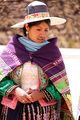 An Indigenous woman in traditional dress near Cochabamba, Bolivia