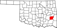 Map of Oklahoma highlighting لاتيمر