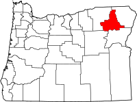 Map of Oregon highlighting يونيون
