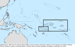 Map of the change to the United States in the Pacific Ocean on September 23, 1983