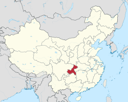 Location of Chongqing Municipality within China