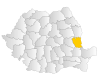 Map of Romania highlighting Galați County