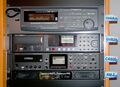 Fostex D2424LV (24tr Hard Disk digital recorder), DV824 (8tr DVD multitrack recorder), CR500 (CD-R&RW master recorder), RM-2 (Stereo rack monitor) - IBC 2008.jpg