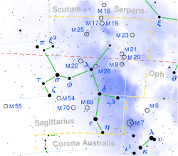 Location of Epsilon Sagittarii