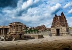 A stone chariot in Dravidian style in Hampi