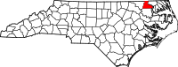 Map of North Carolina highlighting هرتفورد