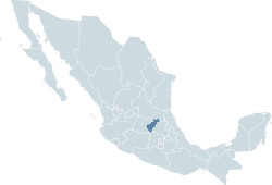 الموقع داخل المكسيك