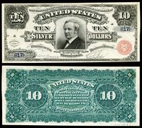 $10 Silver Certificate, Series 1886, Fr.291, depicting Thomas Hendricks