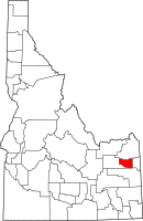 Map of Idaho highlighting ماديسون