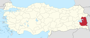 موقع محافظة ڤان في تركيا