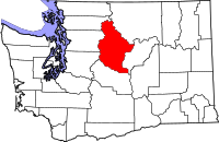 Map of Washington highlighting تشيلان