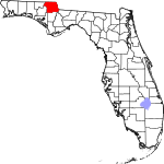 A state map highlighting Jackson County in the northwestern part of the state. It is medium in size.