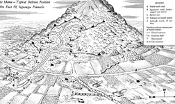 A US military diagram of typical Japanese hill defensive tunnels and installations